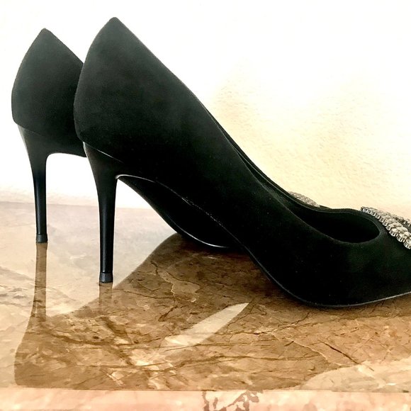 NWOT Bling Suede Black Pump - Picture 8 of 12